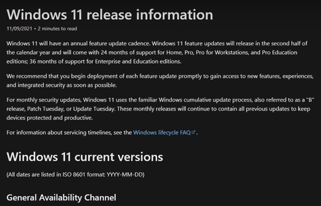 release information of window